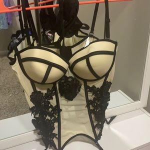 Brand new corset with black thongs never worn
